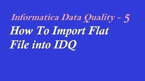 IDQ 5 : How To Import Flat File into Informatica Data Quality