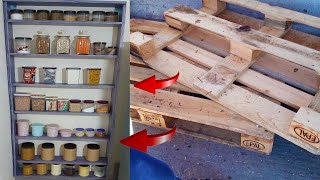 اسهل طريقة لصنع خزانة/رفوف للمطبخ من الخشب/باقل تكلفة/Idea for DIY kitchen shelves made of wood