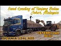 SCANIA 124L 420. SAND LOADING BY CATERPILLAR 962H. Part 5