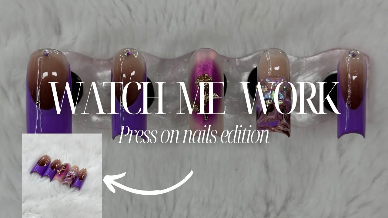 Polygel Application on Press on nails💜Fall Inspo ✨