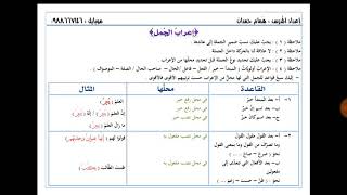 إعراب الجُمل ( التي لها محل من الإعراب )