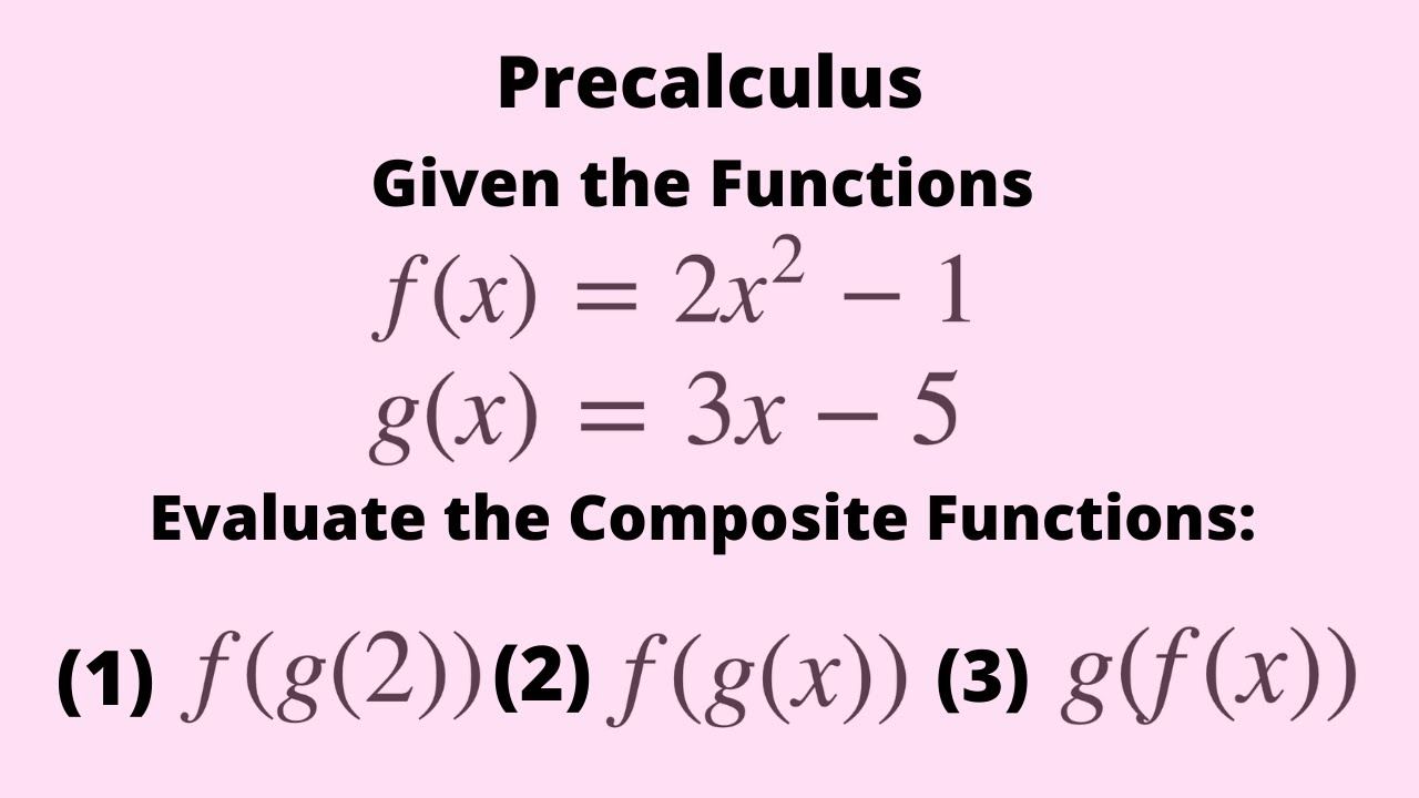 Precalculus: Evaluating Composite Functions - YouTube