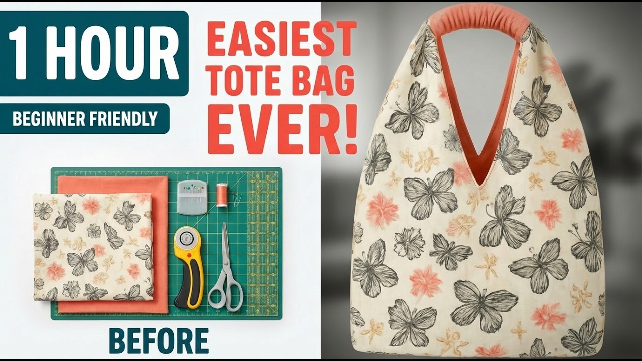 1-часовой мастер-класс по пошиву сумки-шоппера для начинающих | Никогда раньше не шили сумки? Поп...