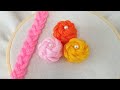 Super Easy Woolen Flower Making for Beginners - Hand Embroidery Amazing Trick - Wool Thread Design