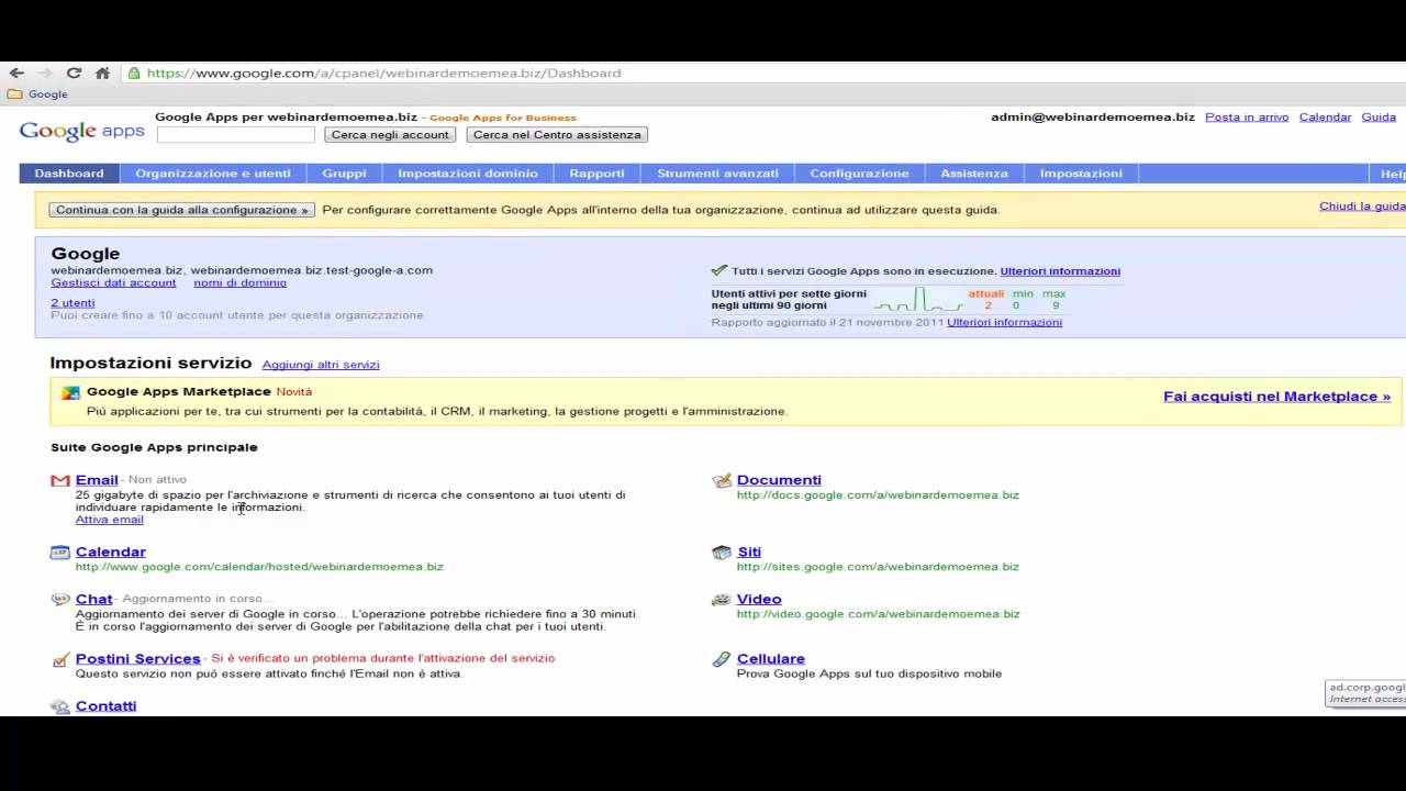 cloud platform competency Webinar per la configurazione di Google Apps - Italiano