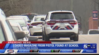 Loaded pistol magazine found at South Doyle High School