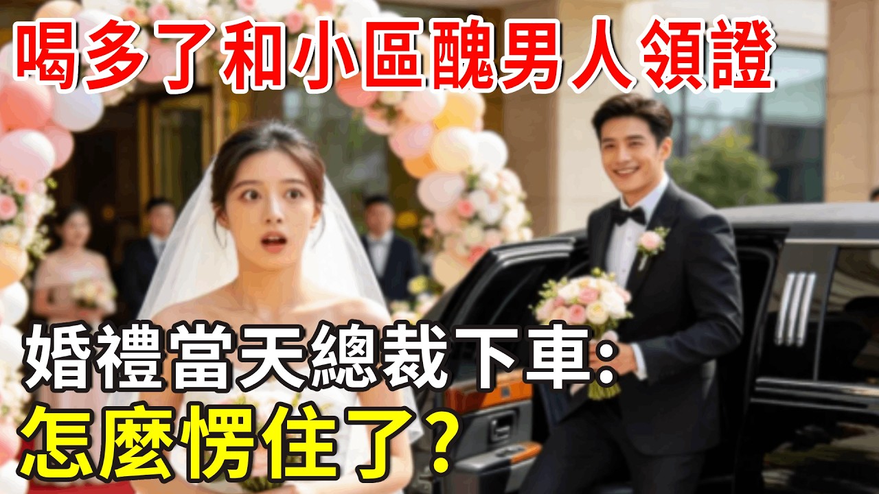 喝多了和小區醜男人領證，婚禮當天總裁下車:怎麼愣住了?#总裁 #爽文 #正能量