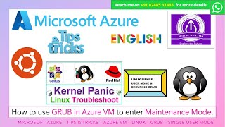 AZURE IN ENGLISH - TIPS & TRICKS - GRUB in LINUX  - Troubleshooting Mode