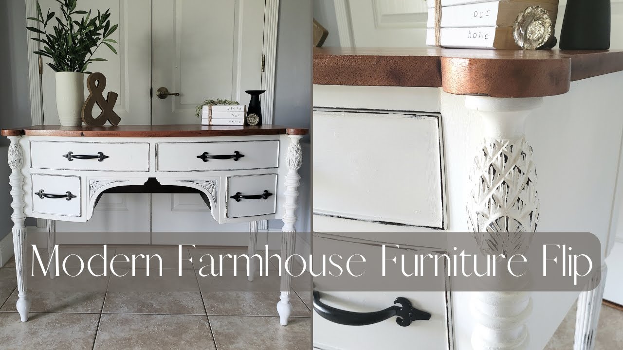 FURNITURE FLIP DIY | Modern Farmhouse Vanity Makeover | Furniture Flip for Profit