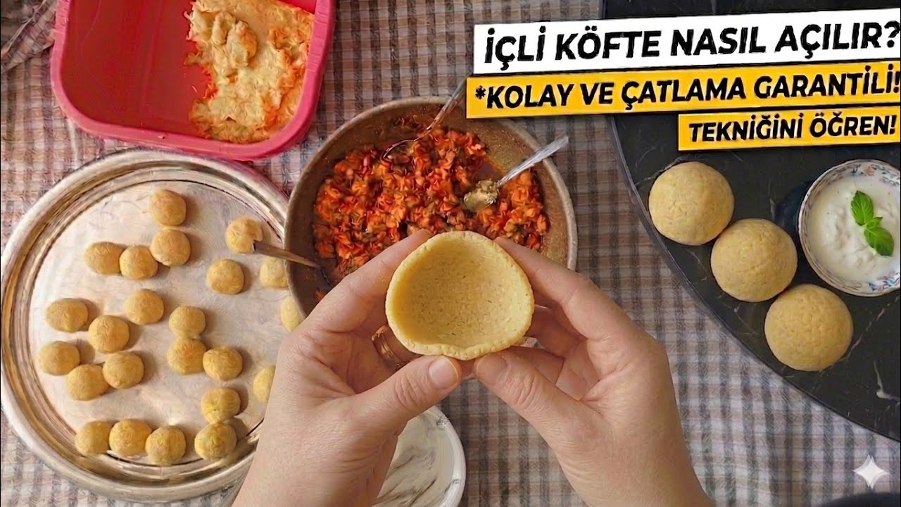 En KOLAY İÇLİ KÖFTE Tarifi 💯 Yeni Başlayanlar İçin PRATİK İÇLİ KÖFTE NASIL AÇILIR? #içliköftetarifi