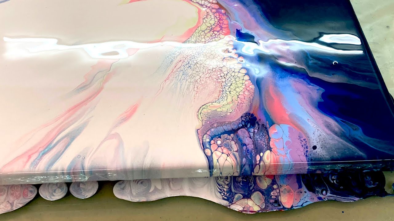 Stunning Acrylic Pearl pour with a Hairdryer: Step-by-Step Tutorial, Acrylic pour easy Abstract art