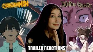 Reacting to the CHAINSAW MAN AND JUJUTSU KAISEN ANIME TEASER/TRAILERS (as a manga fan)