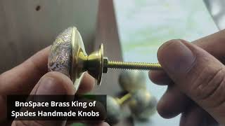 Brass King of Spades Handmade Knobs - Perfect Addition to Your Cabinets, Drawer Pulls, Dresser Door