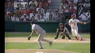 The cardinals host padres in game one of 1996 national league division
series. gary gaetti hits a three-run homer for bottom ...