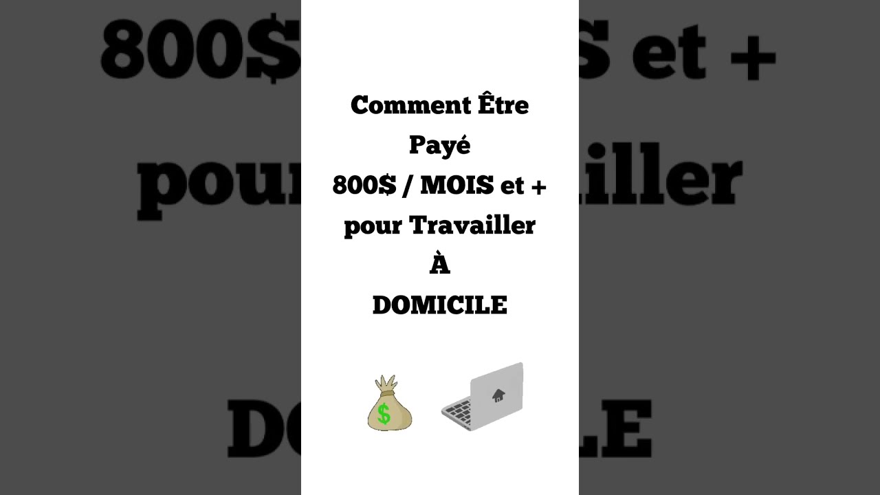 Comment Être PAYÉ pour travailler À DOMICILE sur INTERNET? #shorts #gagnerargent #travailadomicile