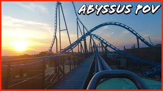 Abyssus Sunset POV 4K 60fps Energylandia Vekoma Shockwave Roller Coaster On Ride