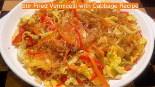 Stir fried vermicelli with cabbage recipe #chinesefood #foodie #chineserecipe #cabbage