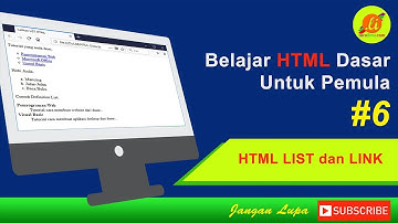 Cara Membuat List dan Link Pada HTML, Untuk menampilkan daftar item dan Hyperlink