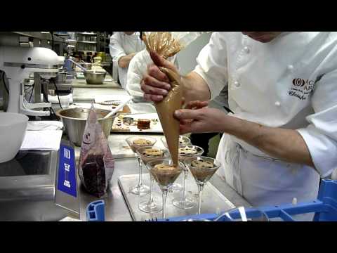 Chef Christophe Canet making chocolate desert in seconds