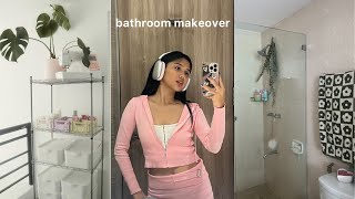 Apartment makeover • aesthetic bathroom on a budget (rentfriendly)