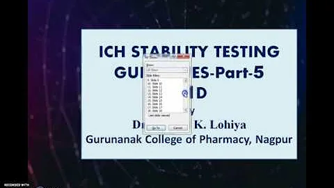 Stability Tersting Q1D Part 1 Dr G K Lohiya Bracketing and Matrixing Design