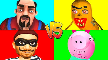 Scary Stranger 3D VS Robbery Clash Thief VS Piggy Neighbor VS Sausage Man - Android & iOS