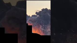 Explosive footage  captures the moment after  strikes on ammunition depot near Isfahan, Iran. #