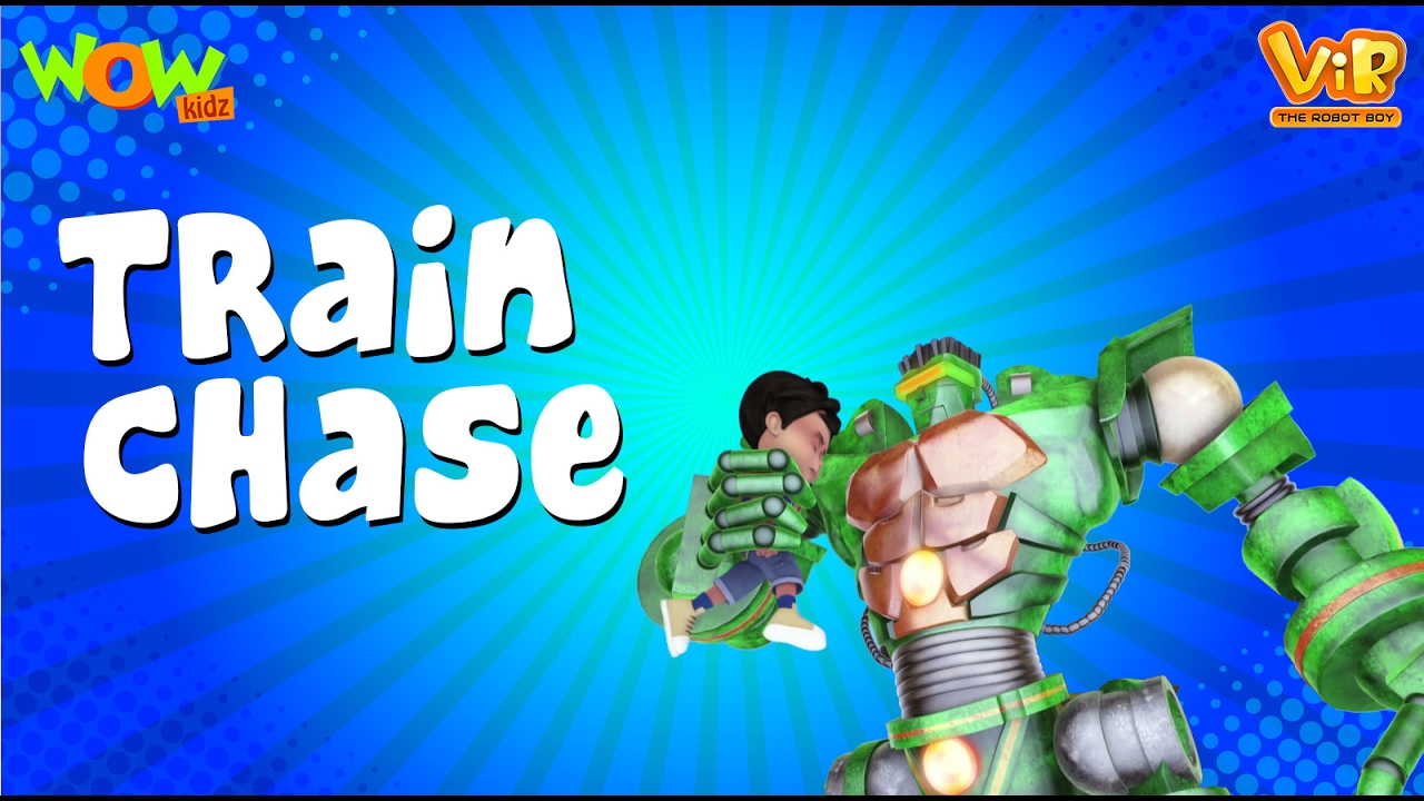 Vir The Robot Boy  Hindi Cartoon For Kids  The train chase  Animated Series Wow Kidz