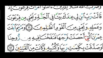 #قراءة شرح أحكام التجويد لسورة ( التحريم ) آية رقم ( ١١، ١٢ )  وكيف نخفي النون الساكنة أو التنوين .