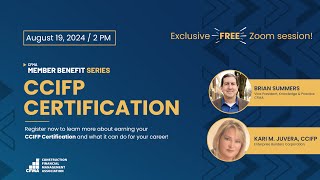 CFMA Member Benefit Zoom Meeting Series — CCIFP Certification