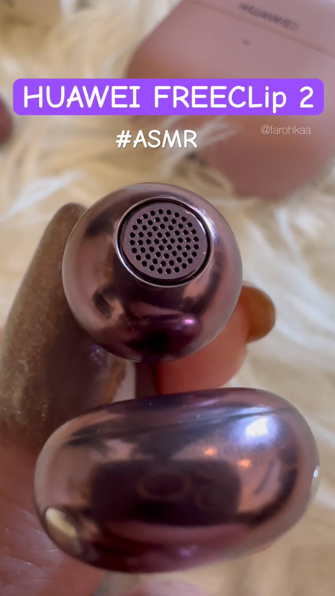 Unboxing the new Huawei FreeClip earbuds in berry purple
