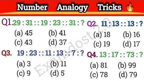 Reasoning clases | Analogy reasoning tricks, Reasoning practice set,RPF,NTPC,SSC CGL,CHSL,SSC GD,MTS