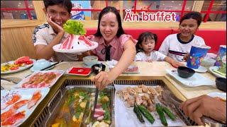 Hôm nay Mai , anh sang dẫn mấy đứa lên thành phố ăn buffet , Đi chơi lễ Bối vui được ba dẫn đi chơi