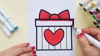 #asmrcoloring My tiny gift box, filled with soft colors and a whole lot of love 💝  #valentine  #asmr screenshot 1