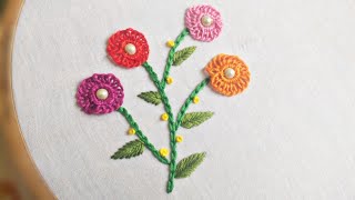 Easy Hack to Embroider a Bunch of Flowers for Dress (Hand Embroidery Work)