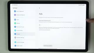 LENOVO Tab K11 Plus – Turn Off Ads & Disable Ad Personalization