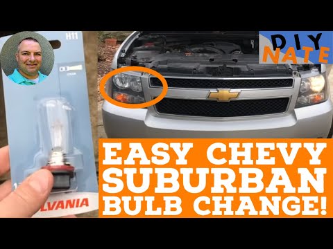 Chevy Suburban 2013 Headlight (Low Beam) Bulb Change 💡 Quick Replacement from Front! - by DIYNate