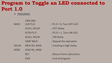 Toggling an LED to ON & OFF using ALP| 8051 Microcontroller Part-30| TT| EM 2nd Year| Basava ITI