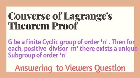 Converse of Lagrange