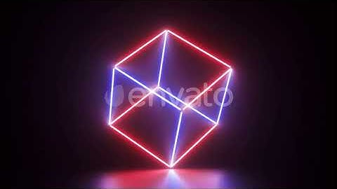 Abstract Glowing Neon Lines Creating a Cube | Motion Graphics - Envato elements