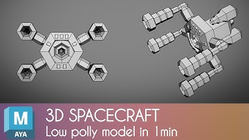 3D Spaceship made only of toruses in 1min (Autodesk Maya Tutorial)