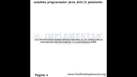 analista programador java j2ee (2 posiciones  Fecha: 15 de julio de 2011