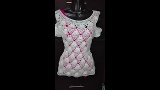 Blusa hombro descubierto 1ra parte (Crocheteando con la Comadre)