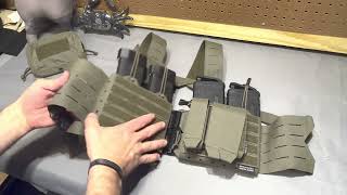 Head On Tactical: Split Front Chest Rig with Pistol and Utility/GP Pouch