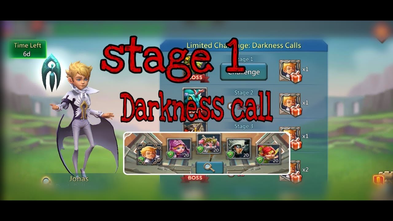 Jonas stage 1 : Dark Follower Limited challenge | lordsmobile