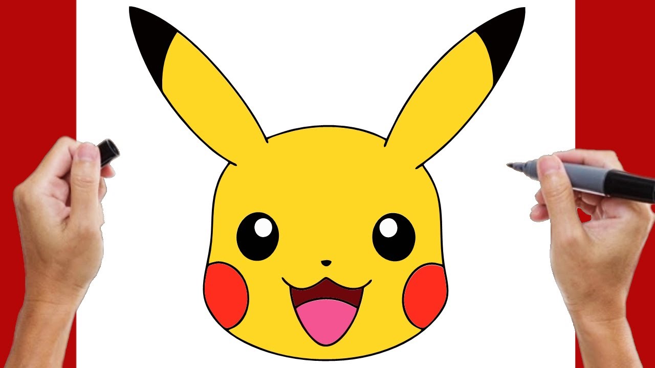 HOW TO DRAW PIKACHU FACE (EASY) /// COMO DESENHAR O PIKACHU FÁCIL