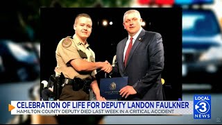 Friends and family celebrate the life of Deputy Landon Faulkner before he is laid to rest