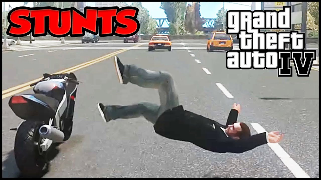 GTA IV Euphoria Ragdoll STUNTS/ jumping out of Cars and bikes Gameplay - YouTube