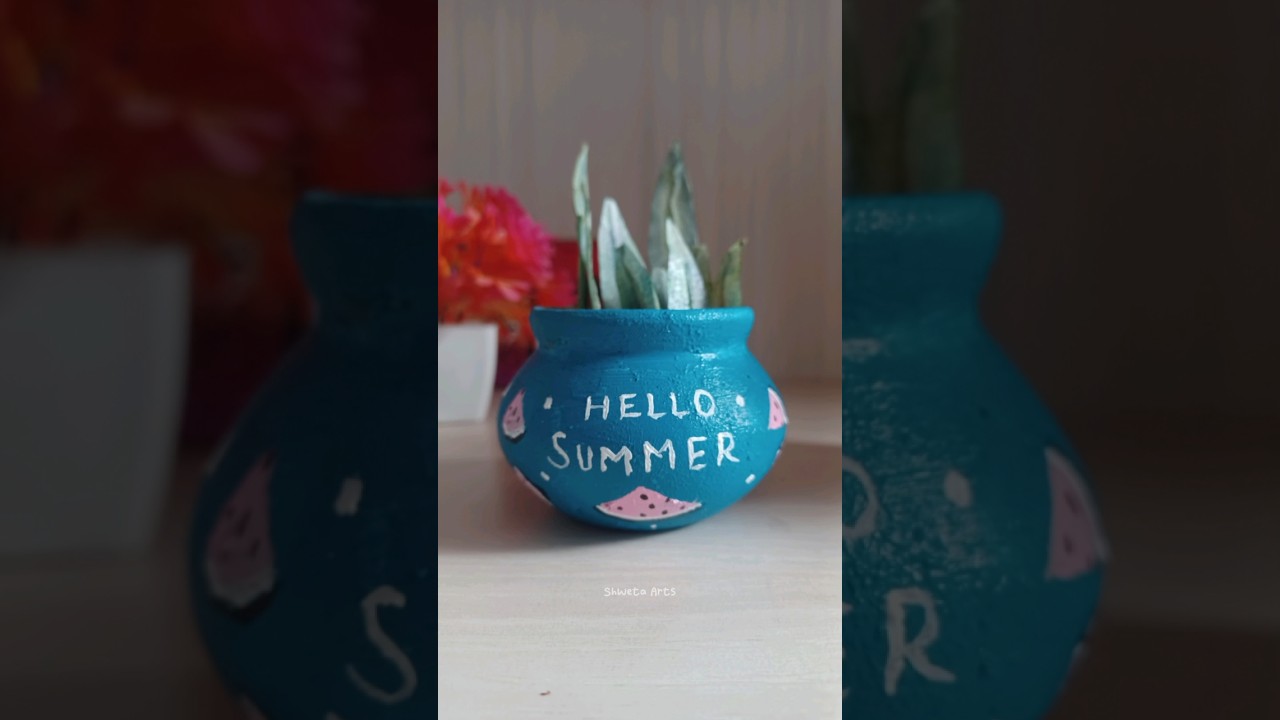 Painting on icecream jar 🤯😍 DIY matka planter 