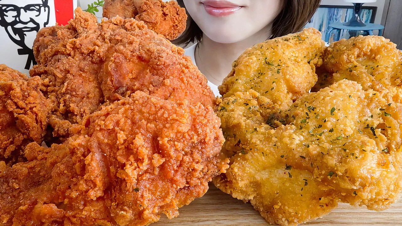 【ASMR】今年のケンタッキーは赤よりも緑のほうがやばいかもしれない【EATINGSOUNDS/咀嚼音】KFC SPICY FRIED CHICKEN